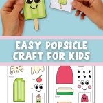 Cute popsicle craft for kids with printable summer popsicle templates, colorful paper popsicle characters, and easy craft ideas with a free PDF template.
