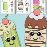 Easy popsicle craft for kids with free PDF printable templates, cute summer popsicle characters, and fun paper craft ideas for preschool and kindergarten.