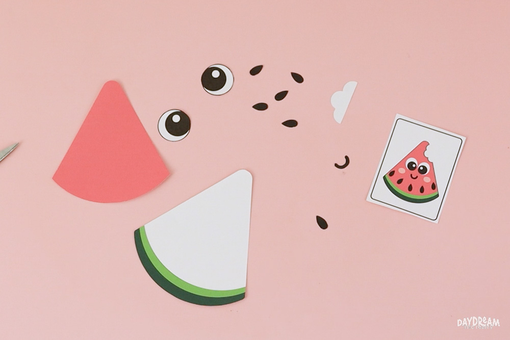 Watermelon pieces ready to be assembled.