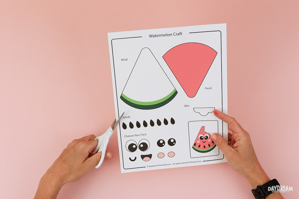 Cut free PDF watermelon printable template.