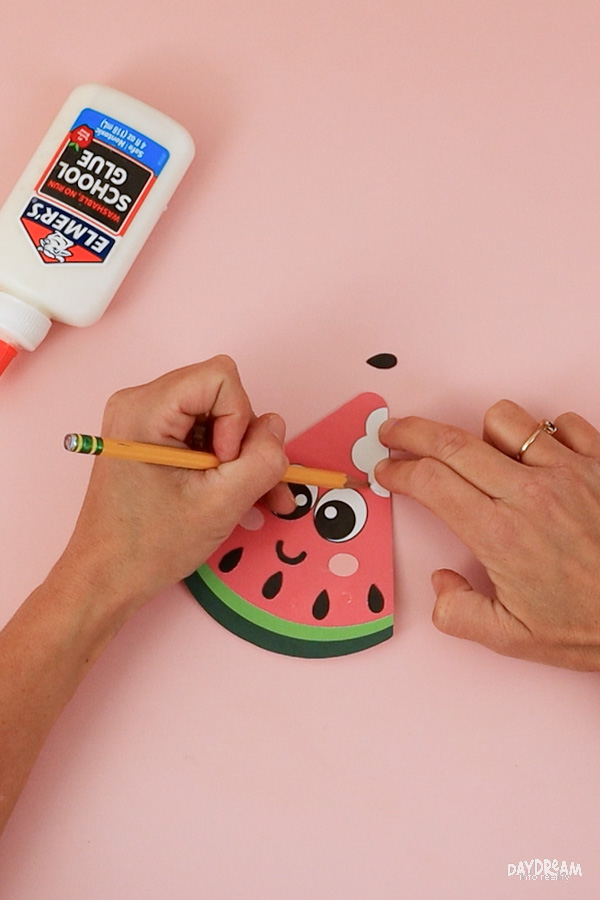 Trace bite on easy watermelon craft