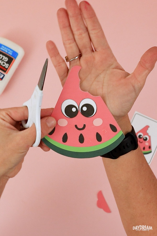 Cut watermelon bite.