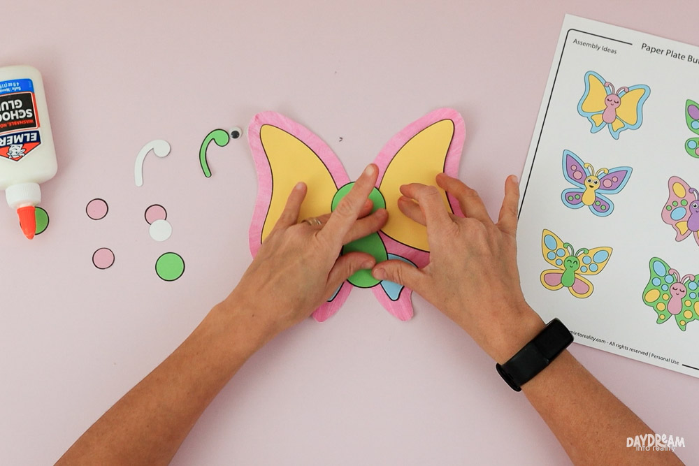 Glue butterfly's body