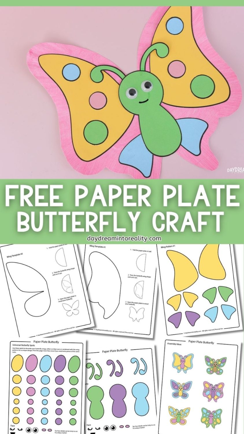 Paper plate butterfly Pinterest image 1