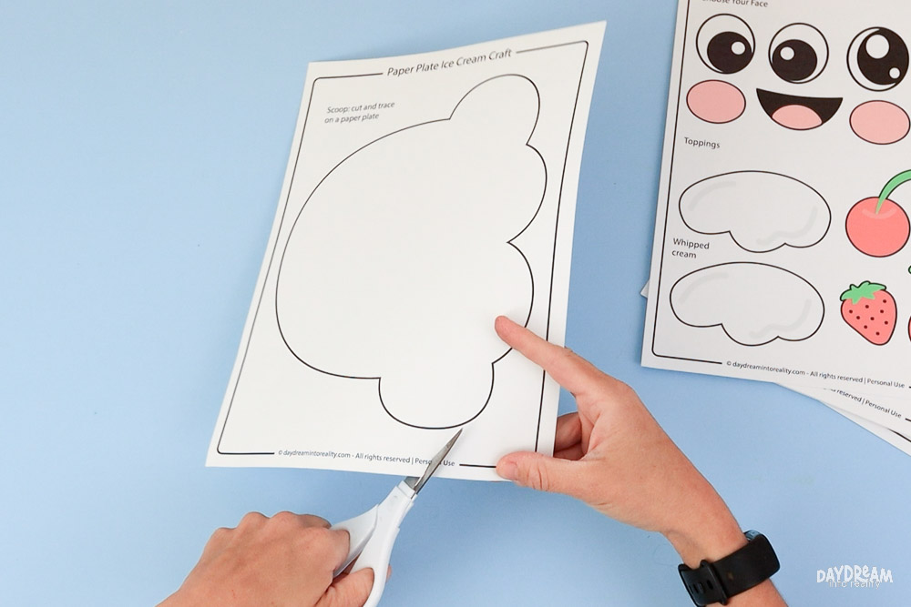 Cut ice cream scoop template.