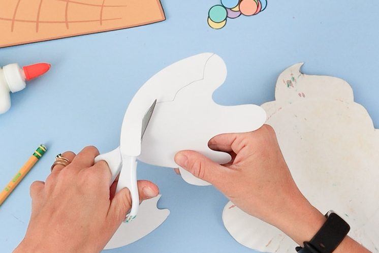Cut dripping to fit ice cream scoop.