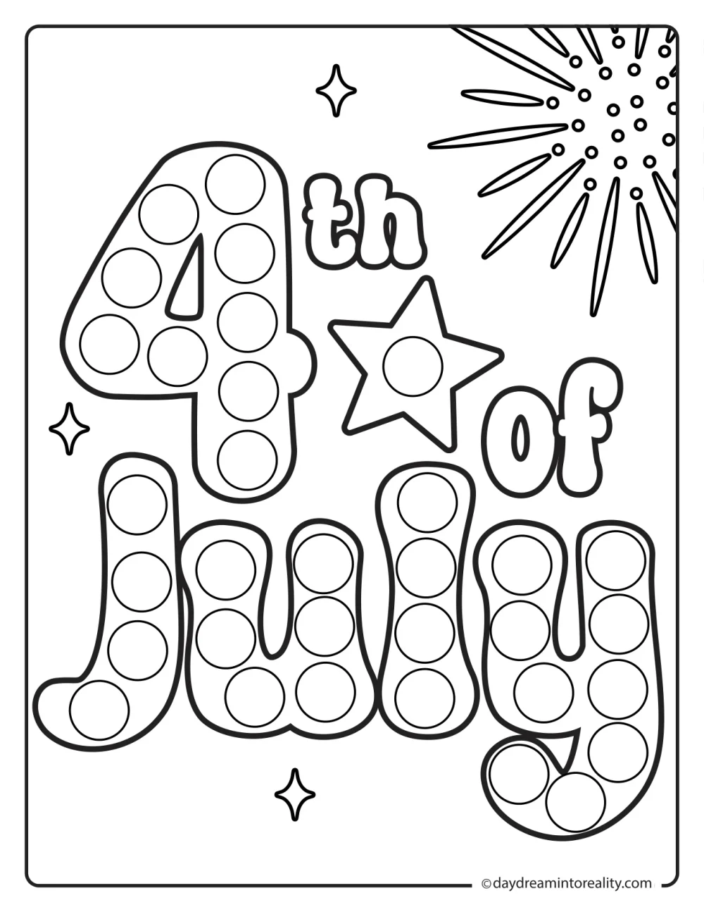 4th of July dot marker activity page for kids