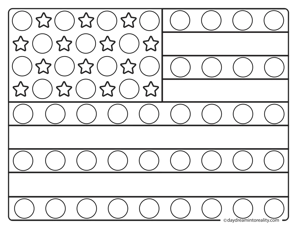 American flag 4th of July dot marker activity