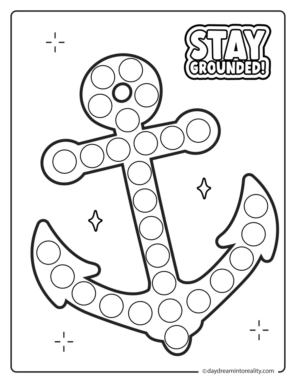 Anchor dot marker printable ocean activity for preschoolers
