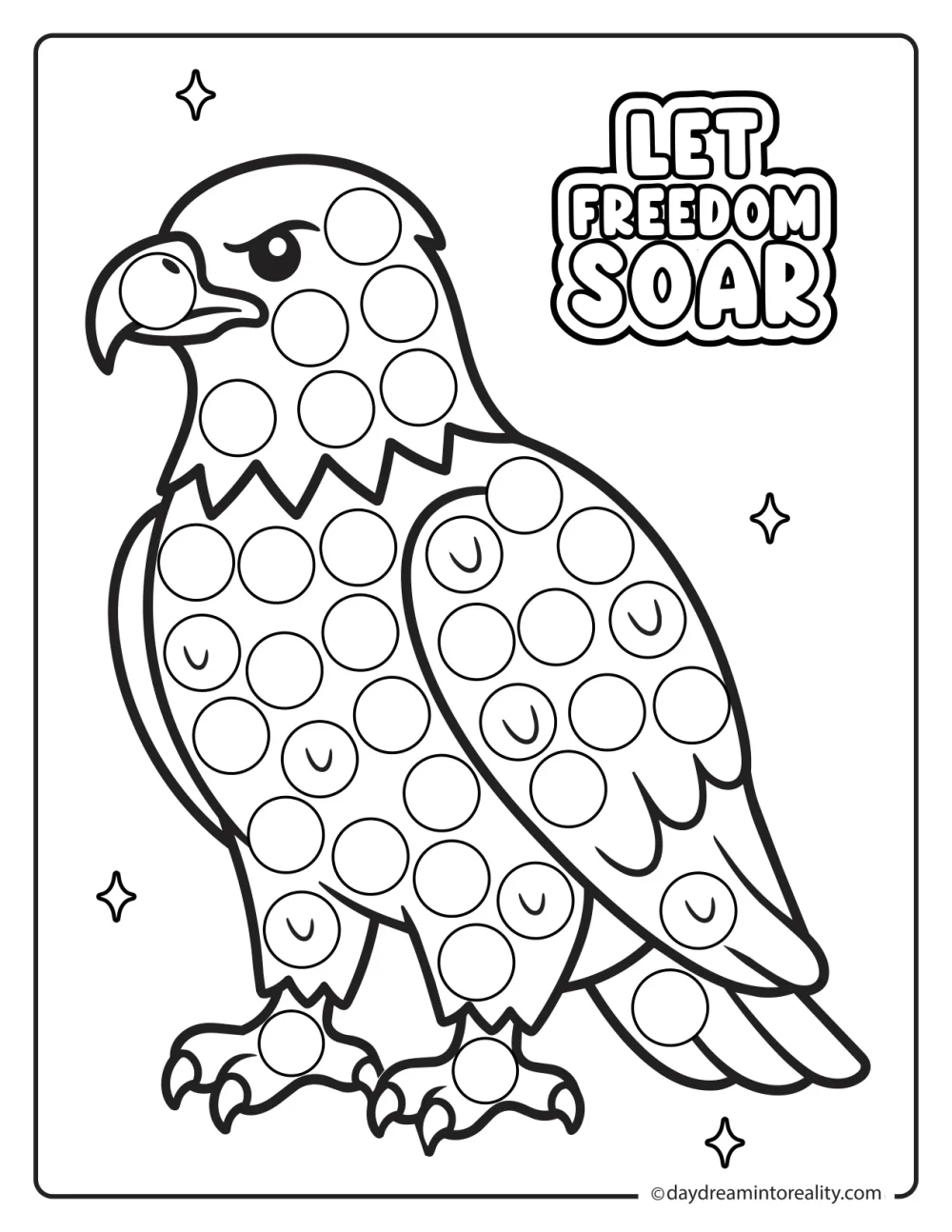 American bald eagle dot marker activity for 4th of July