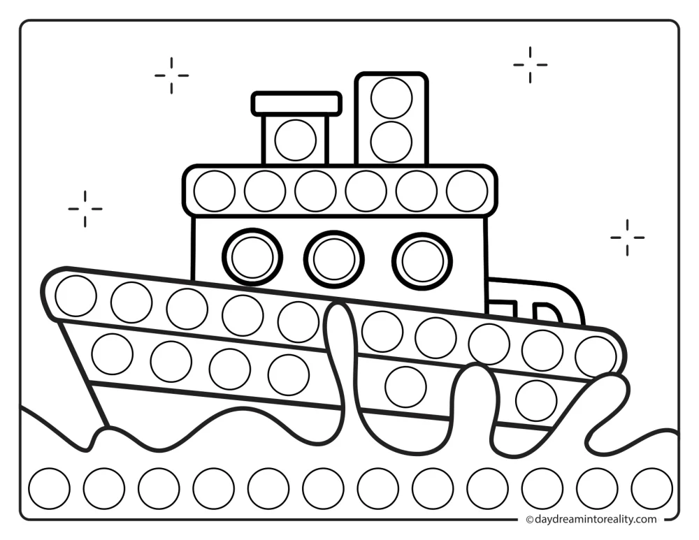 Boat dot marker printable ocean activity for kids