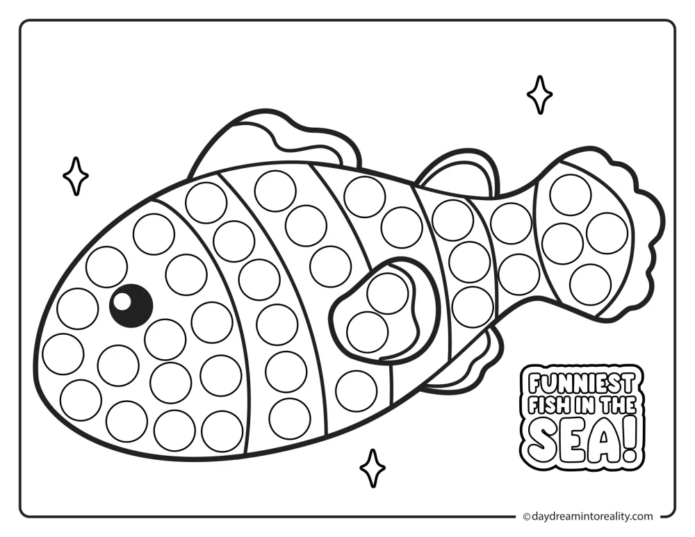 Clownfish dot marker printable ocean activity for kids