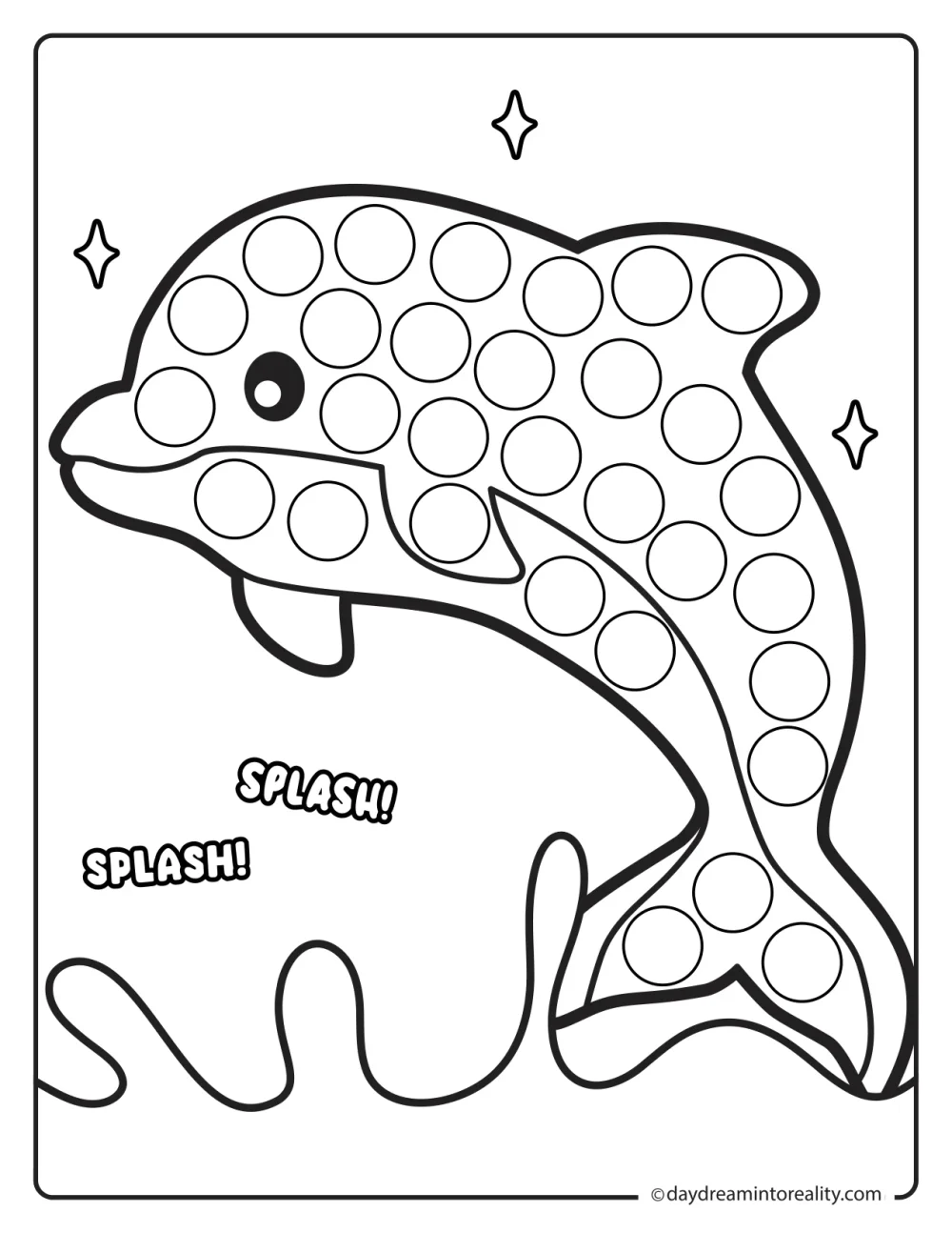Dolphin dot marker printable for preschool and kindergarten