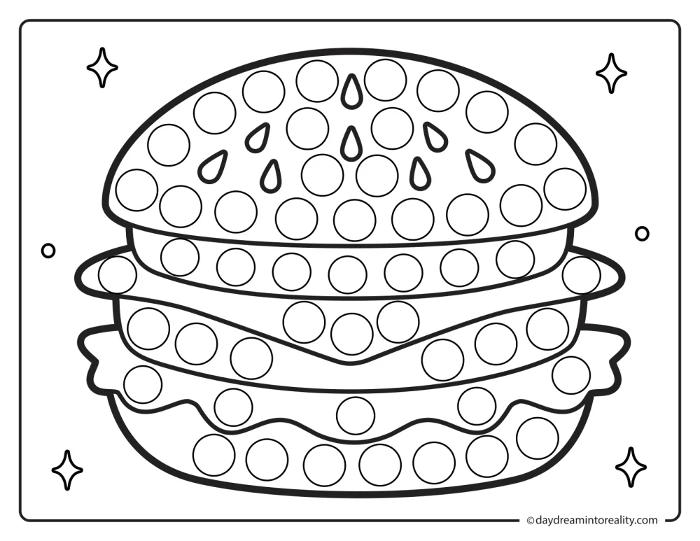Hamburger dot marker printable for summer cookouts