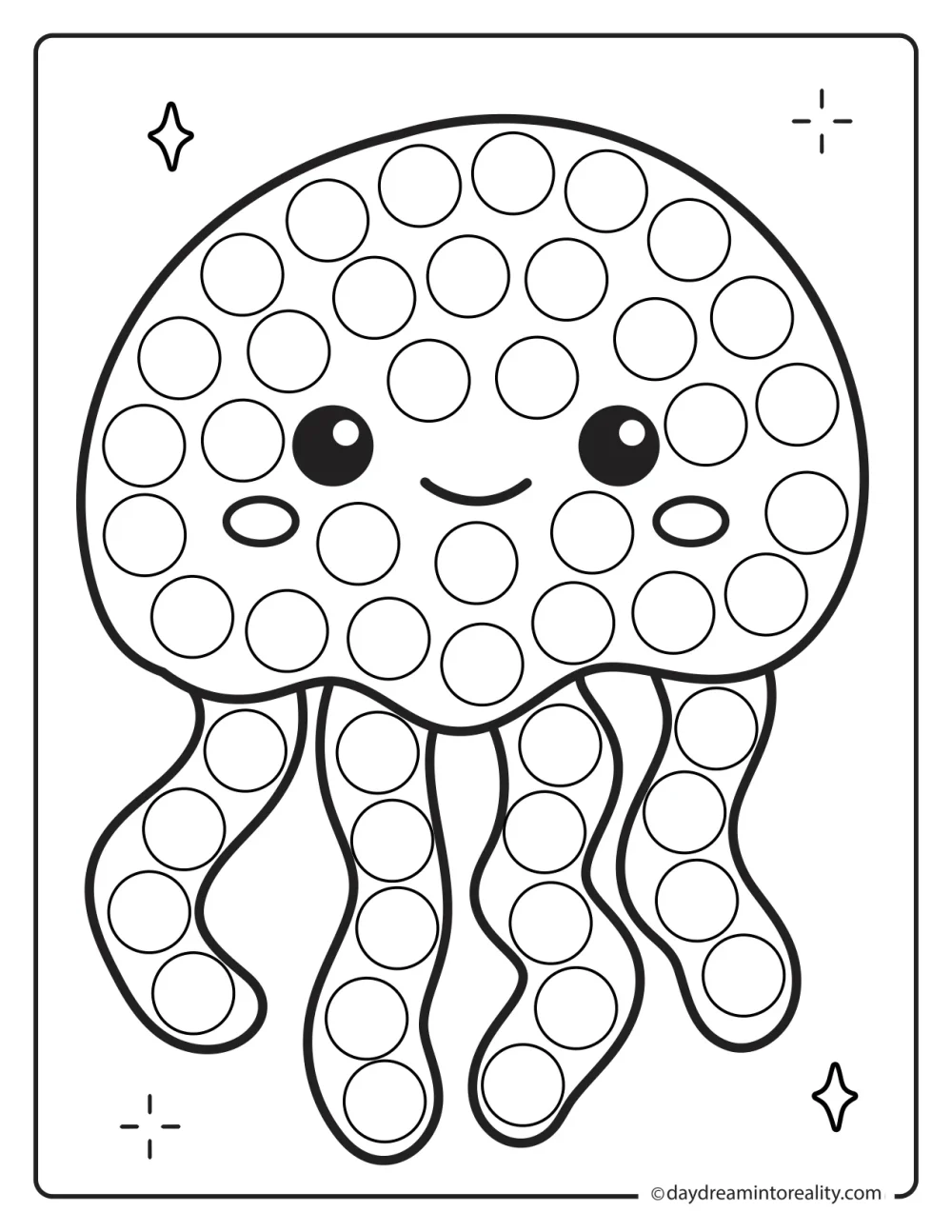 Jellyfish ocean dot marker activity printable for kids