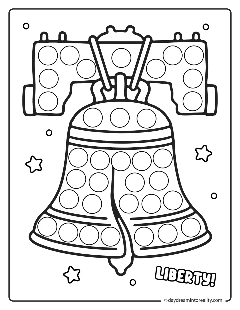 Liberty Bell Independence Day dot marker worksheet