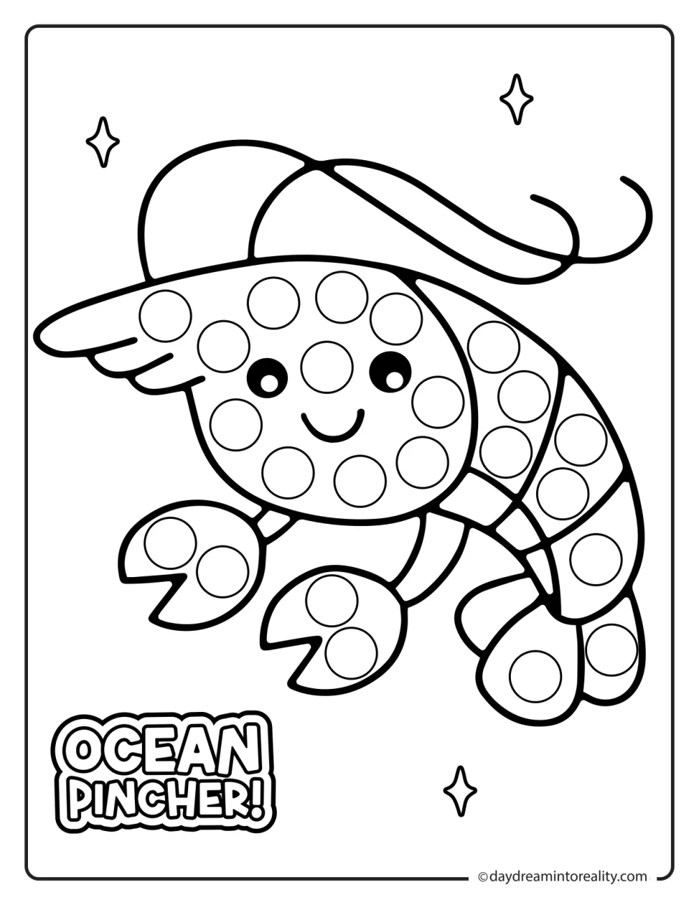 Lobster dot marker printable for preschool and kindergarten kids