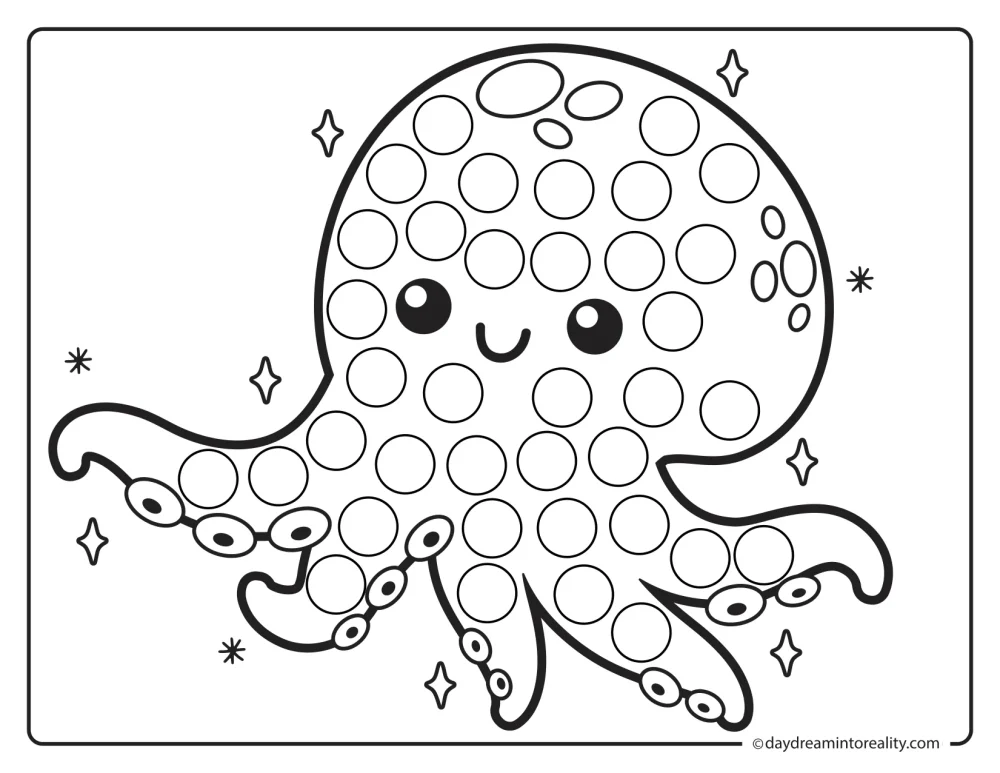 Octopus dot marker printable ocean activity for preschoolers
