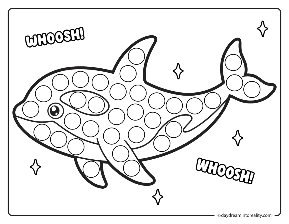 Orca whale dot marker printable for preschoolers
