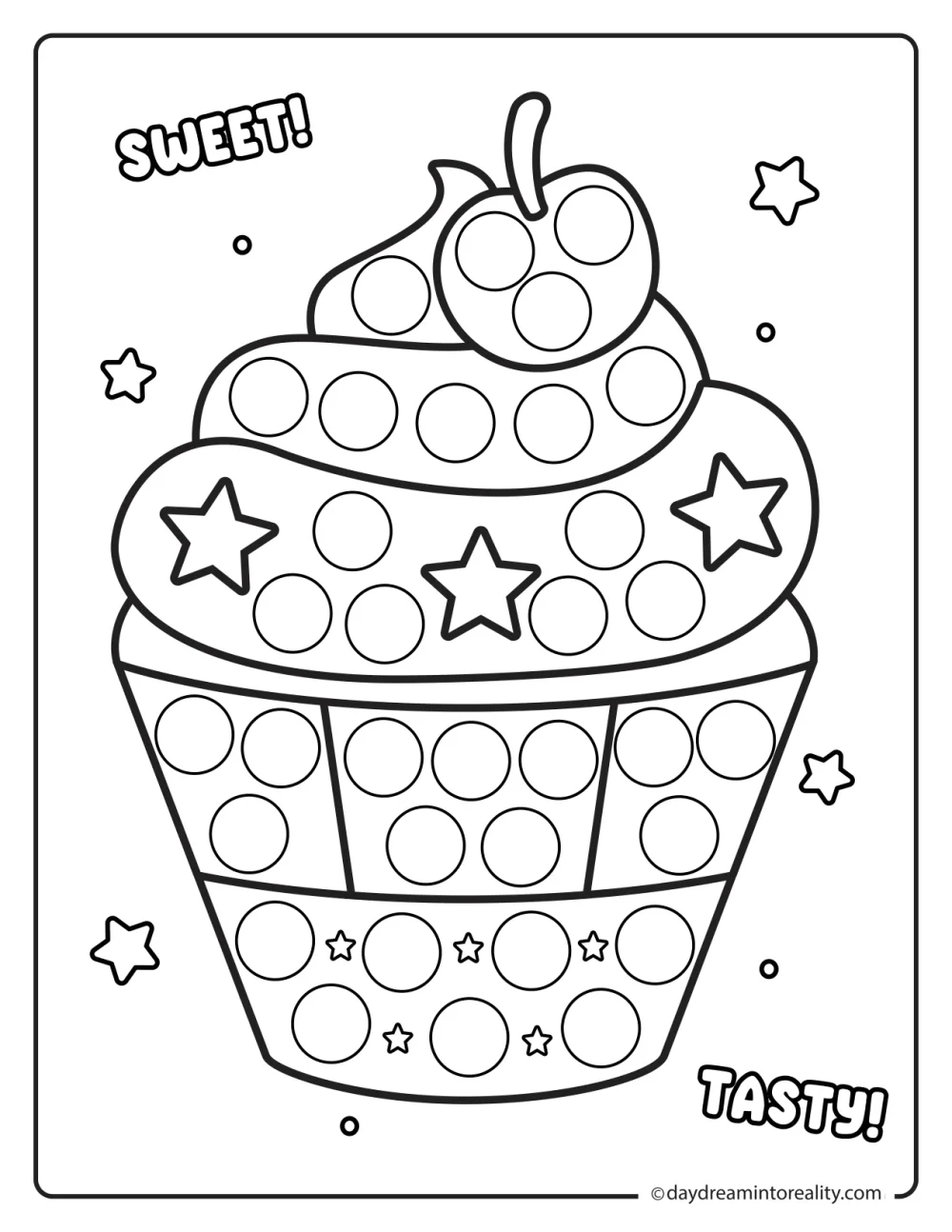 Patriotic cupcake dot marker printable for kids