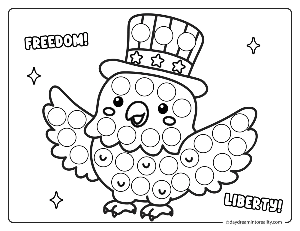 Patriotic eagle dot marker printable for kids