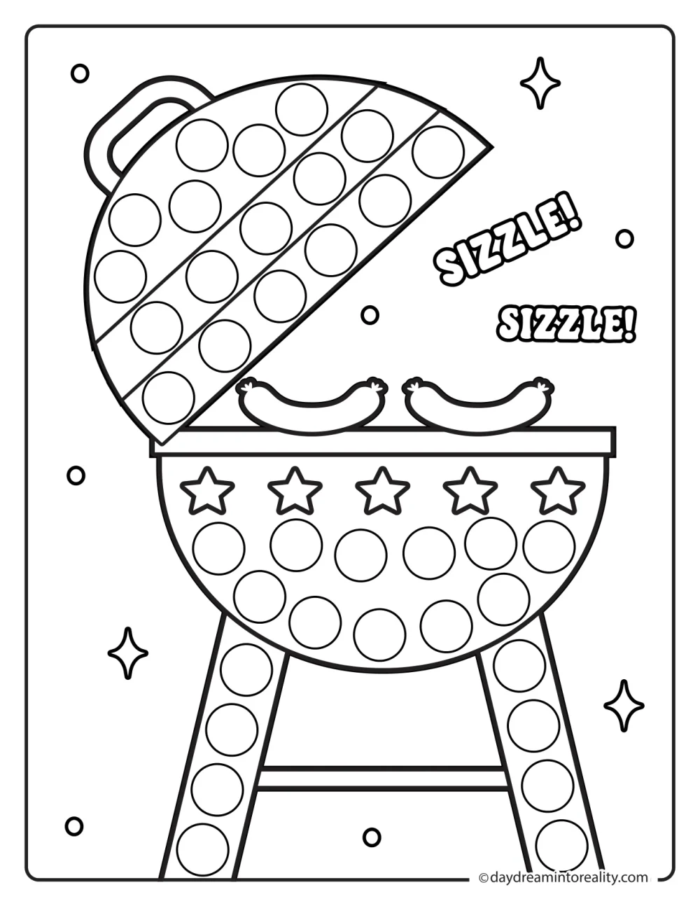 4th of July barbecue grill dot marker activity