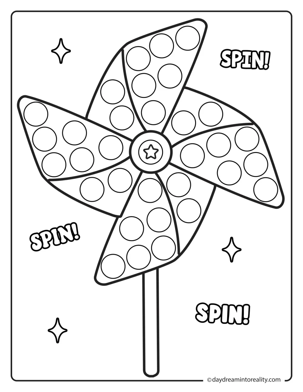 4th of July pinwheel dot marker activity for kids