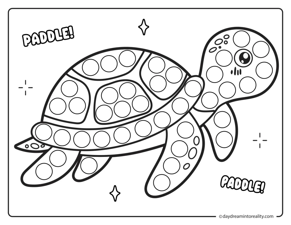 Sea turtle dot marker printable ocean animal activity for kids