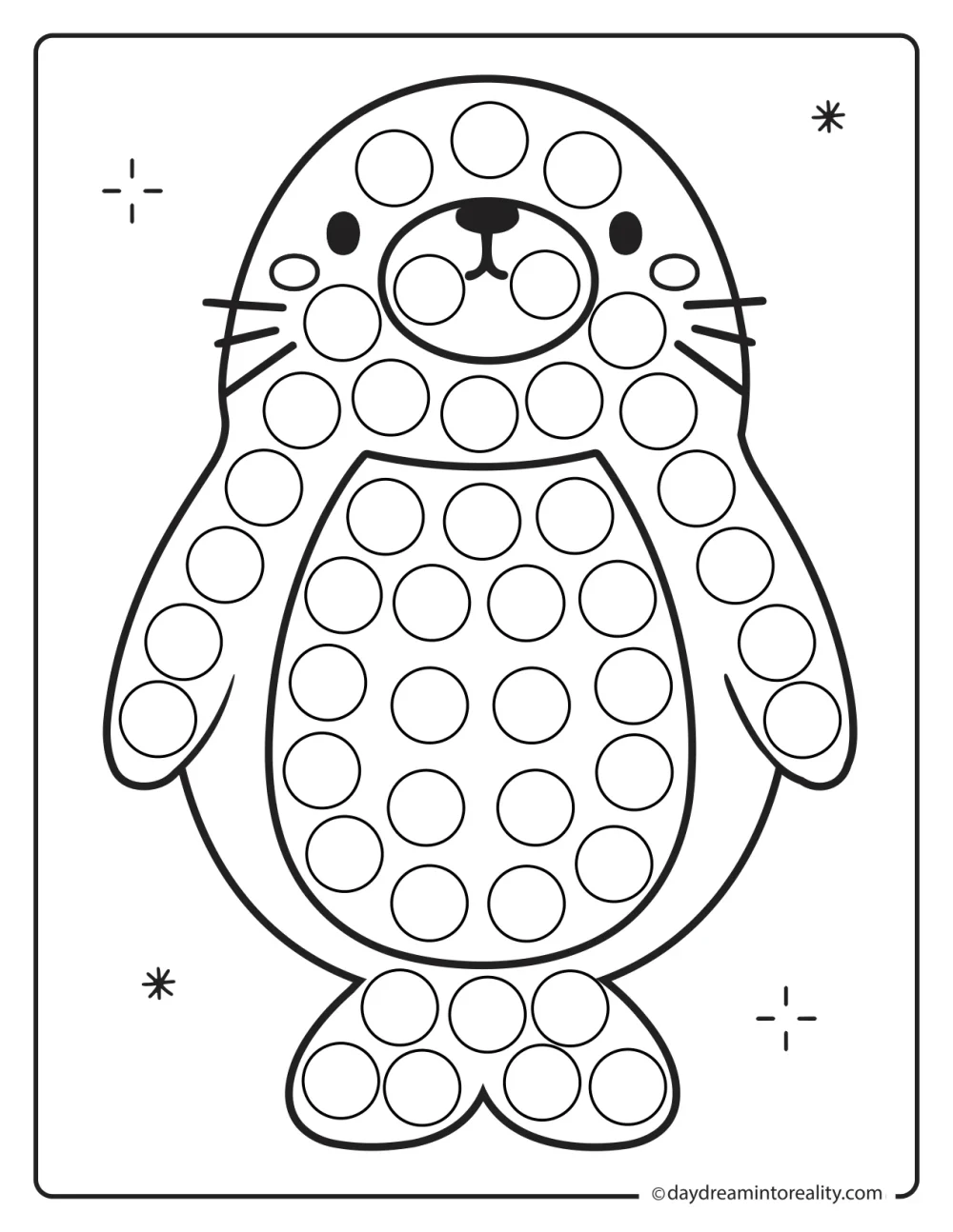 Seal dot marker printable ocean animal activity for kids