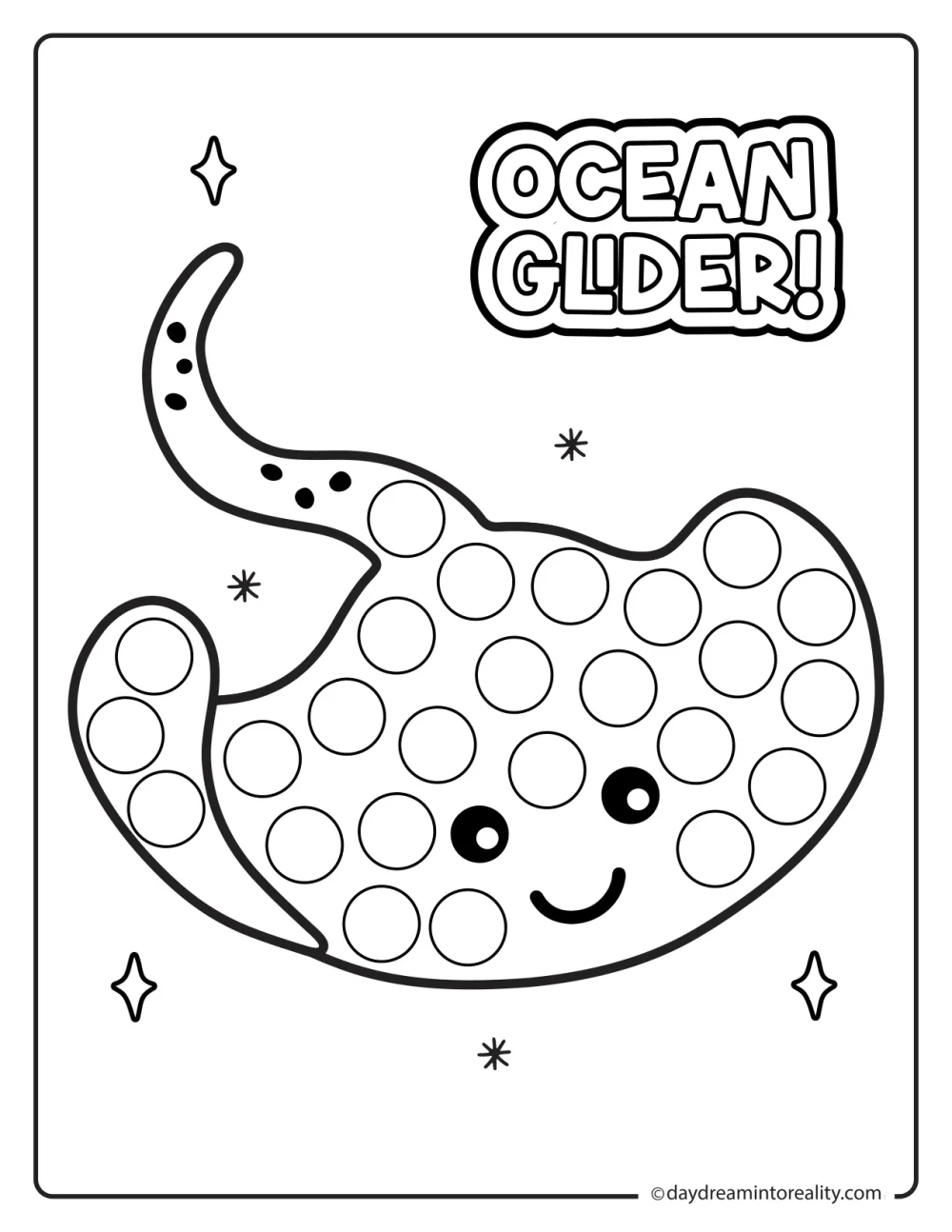 Stingray dot marker printable for preschool and elementary students